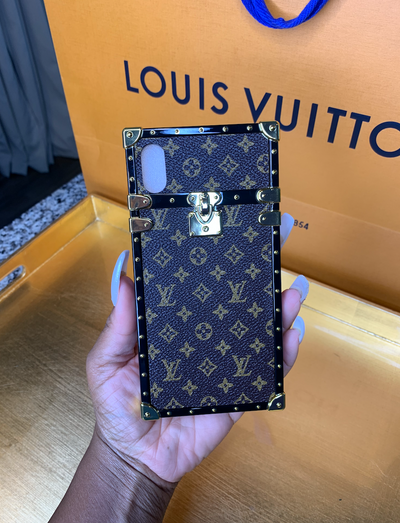 BROWN LV TRUNK CASE (SMALL LV PRINT) - Shop Yasmine Bianca