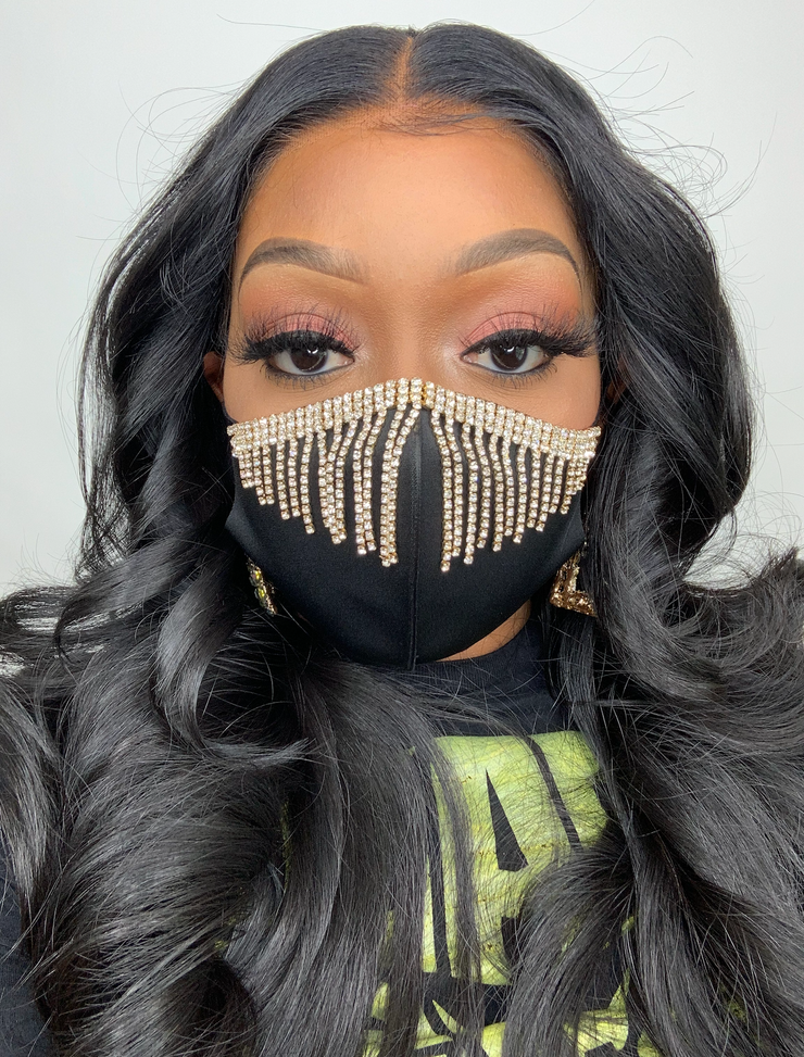 RHINESTONE FACE MASK