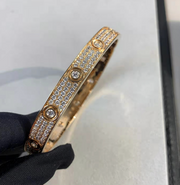 Gold Replica Love Lock Bracelet Fully Studded